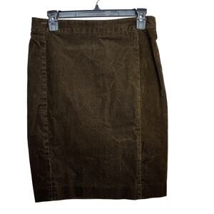 J. Crew Corduroy Pencil Skirt Women's Sz 4 Chocolate Brown Unlined W30 L22 Knee